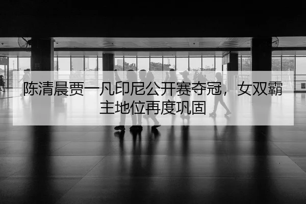 陈清晨贾一凡印尼公开赛夺冠，女双霸主地位再度巩固